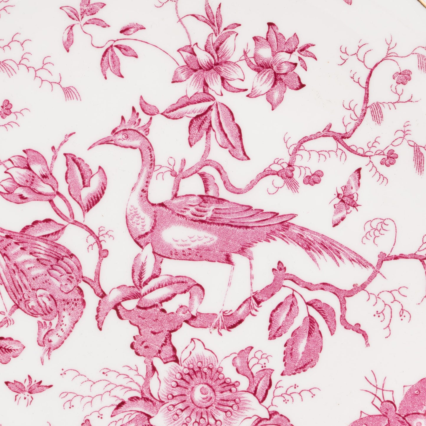 Coalport “Cairo” Plate – Pink Transferware with Gilt Rim – c. 1930–1950 - Cake Plate - The Vintage Tales