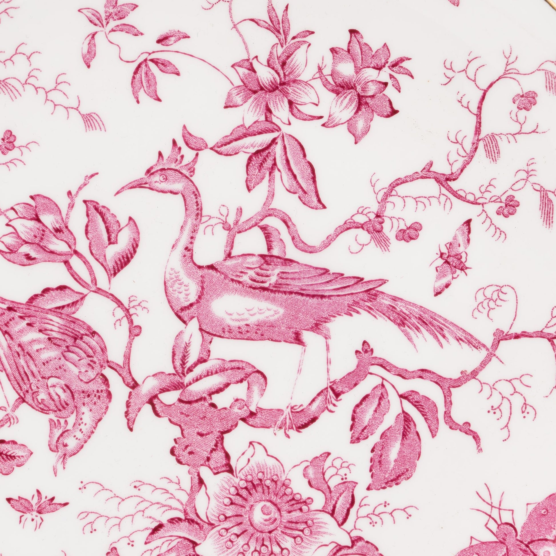 Coalport “Cairo” Plate – Pink Transferware with Gilt Rim – c. 1930–1950 - Cake Plate - The Vintage Tales