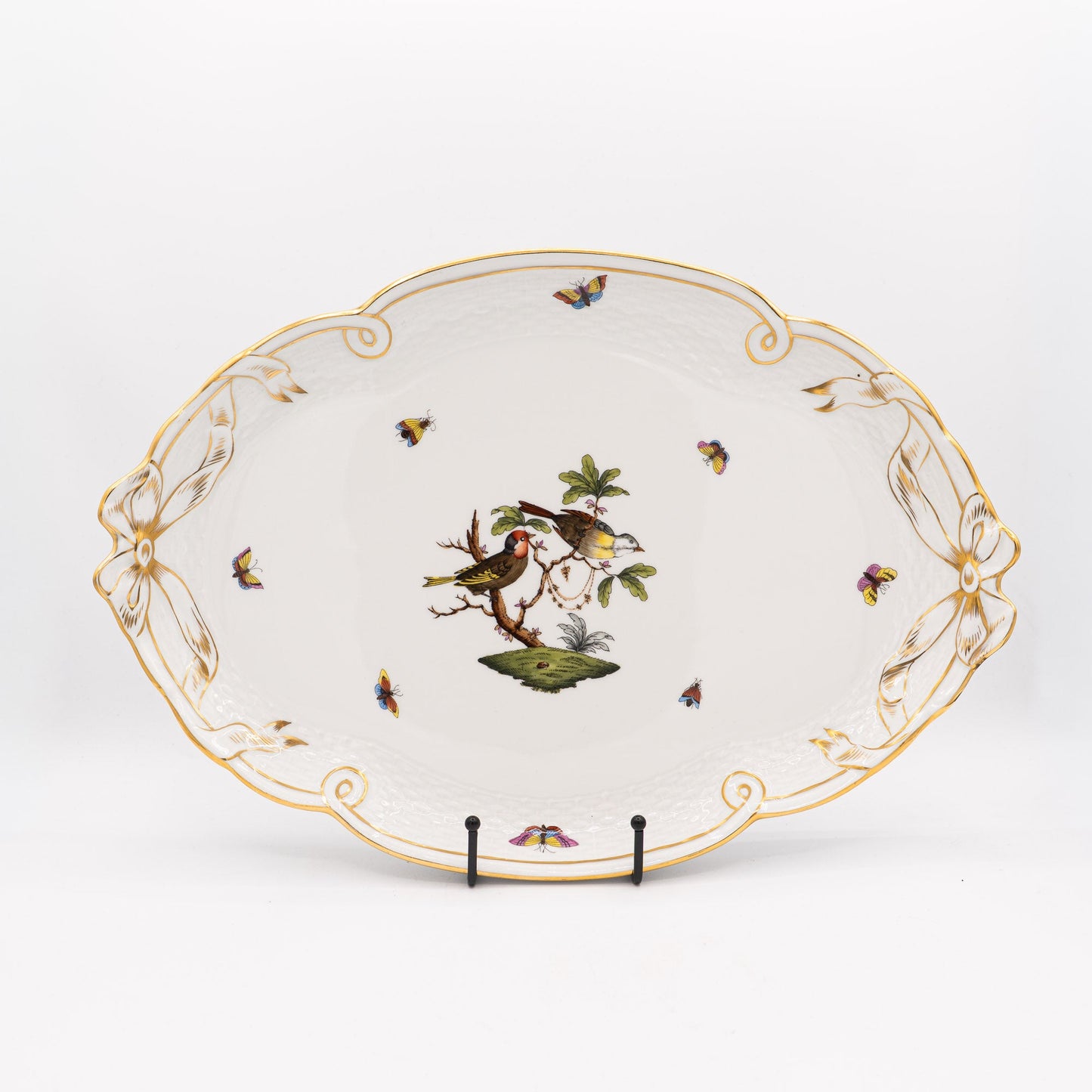 Fabulous "Rothschild Bird" Platter - Herend / Hungary - 1960s to 1980s - Serving Plate - The Vintage Tales