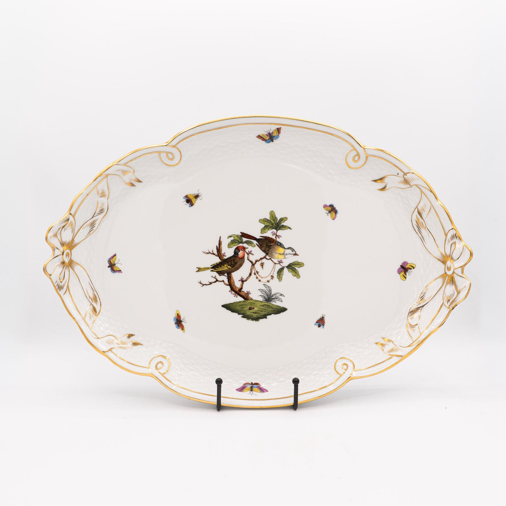 Fabulous "Rothschild Bird" Platter - Herend / Hungary - 1960s to 1980s - Serving Plate - The Vintage Tales