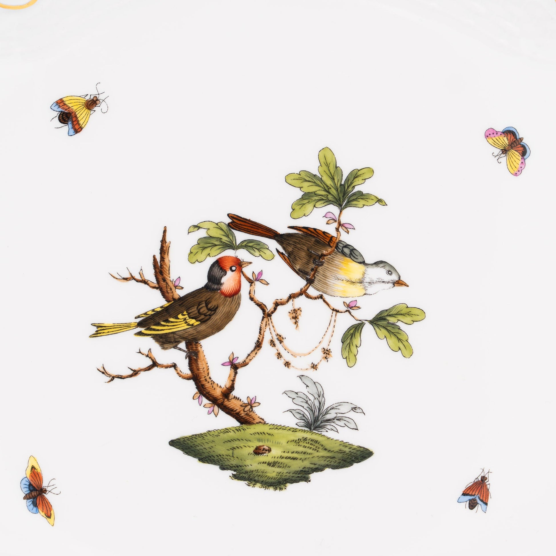 Fabulous "Rothschild Bird" Platter - Herend / Hungary - 1960s to 1980s - Serving Plate - The Vintage Tales