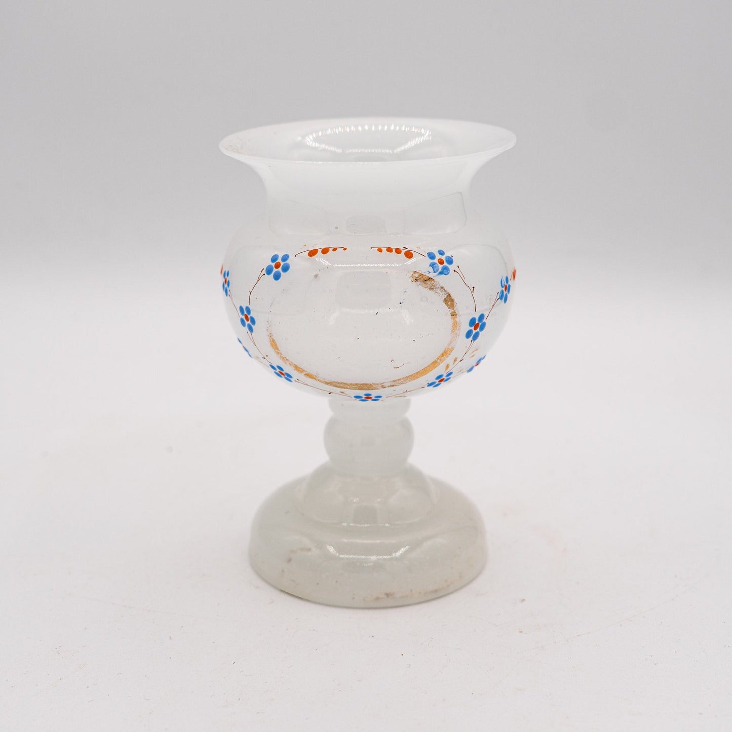 French Milk Glass Posy Vase - Forget - me - nots - 1880s - Accents & Collectibles - The Vintage Tales