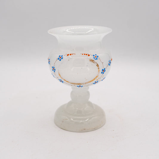 French Milk Glass Posy Vase - Forget - me - nots - 1880s - Accents & Collectibles - The Vintage Tales