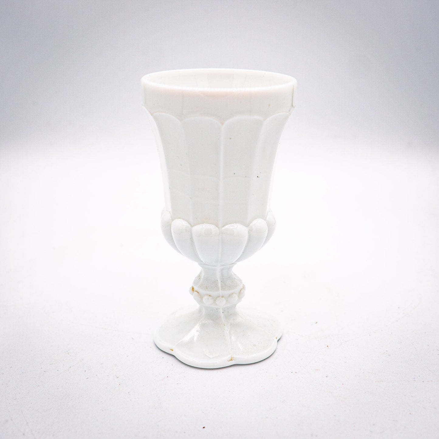 French Opaline Chalice Vase (Lobed & Beaded) – 1910s - Vase - The Vintage Tales