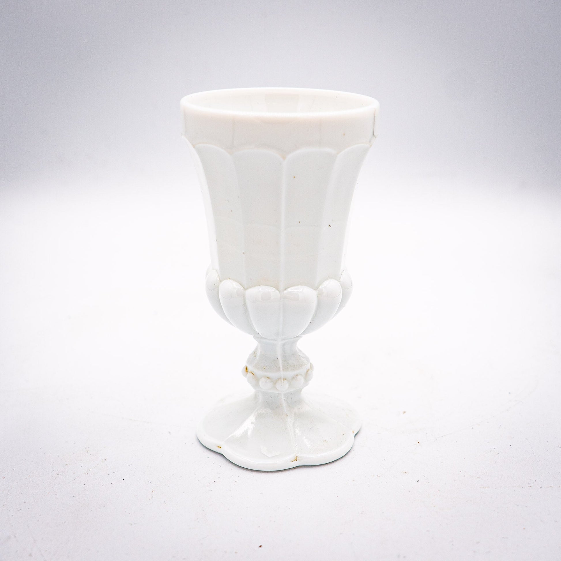 French Opaline Chalice Vase (Lobed & Beaded) – 1910s - Vase - The Vintage Tales