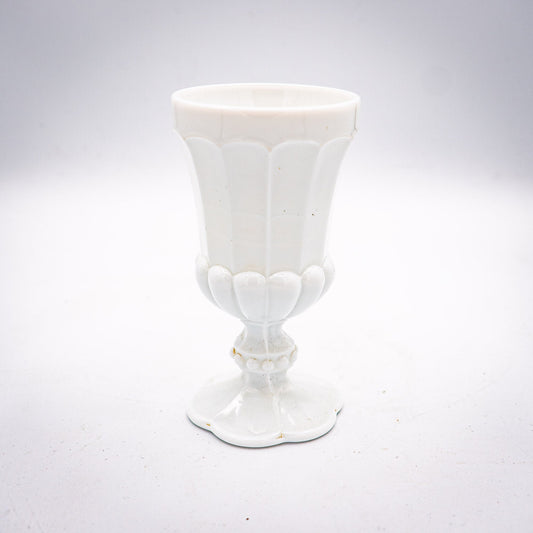 French Opaline Chalice Vase (Lobed & Beaded) – 1910s - Vase - The Vintage Tales