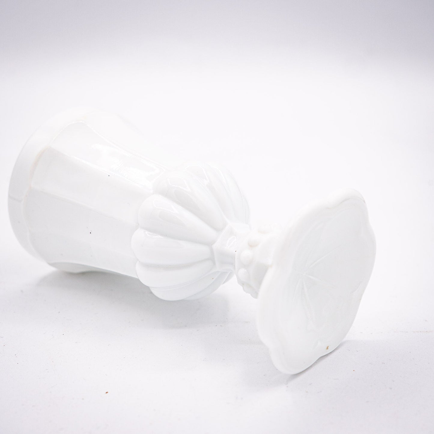 French Opaline Chalice Vase (Lobed & Beaded) – 1910s - Vase - The Vintage Tales