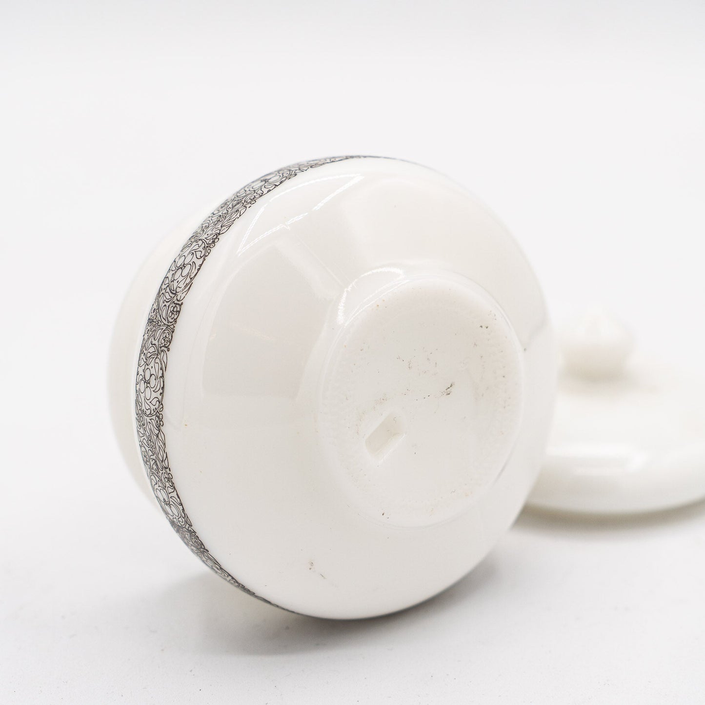 French Opaline Lidded Trinket Jar – Art - Nouveau Scroll Band – 1900s - Candy - The Vintage Tales