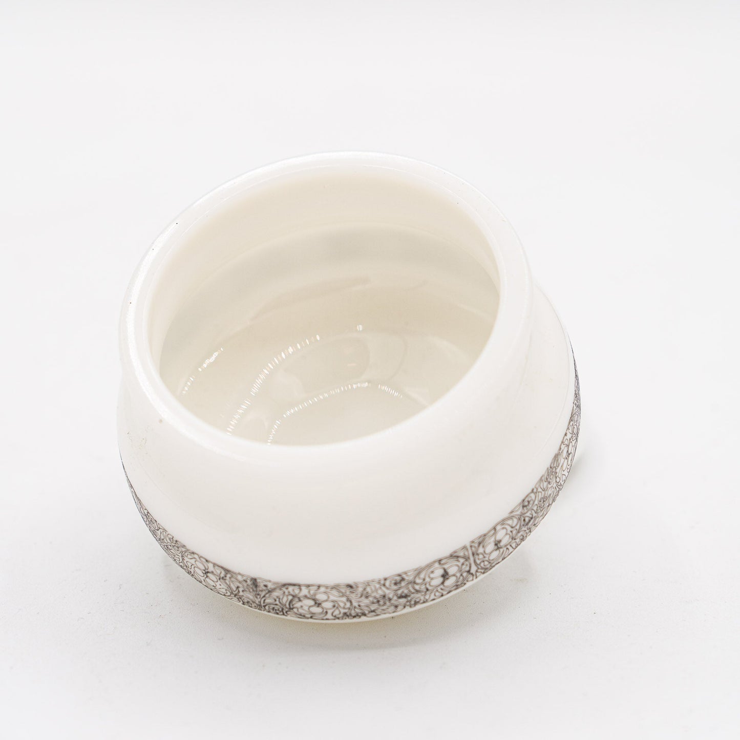 French Opaline Lidded Trinket Jar – Art - Nouveau Scroll Band – 1900s - Candy - The Vintage Tales