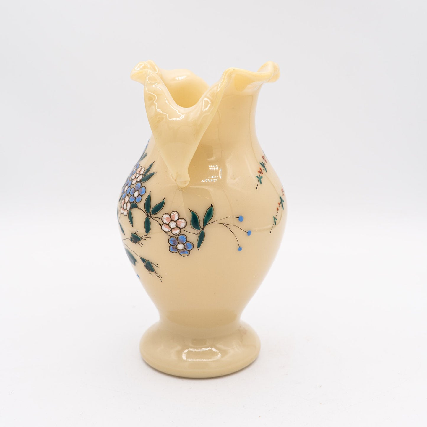 French Opaline Two - Handled Vase - Jaune Jonquille - 1890s - Vase - The Vintage Tales