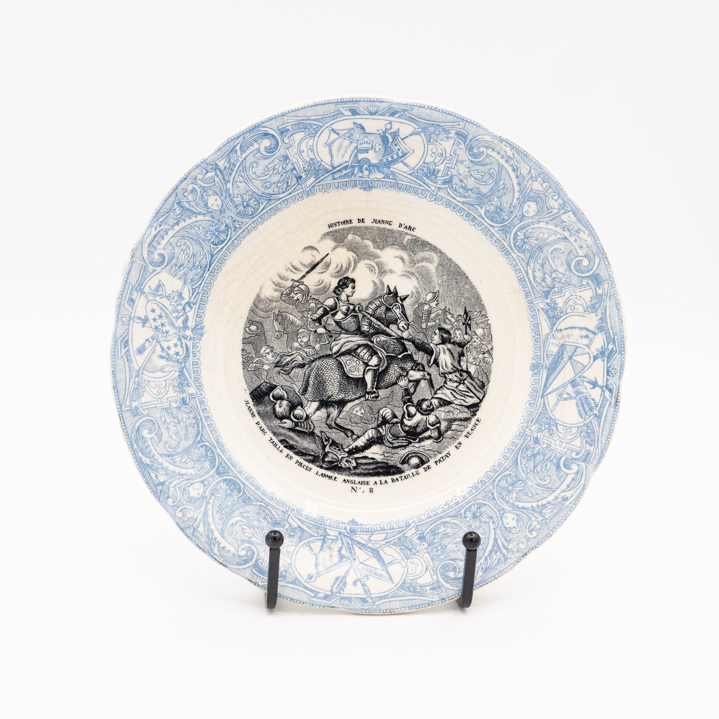 “Histoire de Jeanne d’Arc” - Set of 4 Transferware Plates - Gien - France, c.1880 - Cake Plate - The Vintage Tales