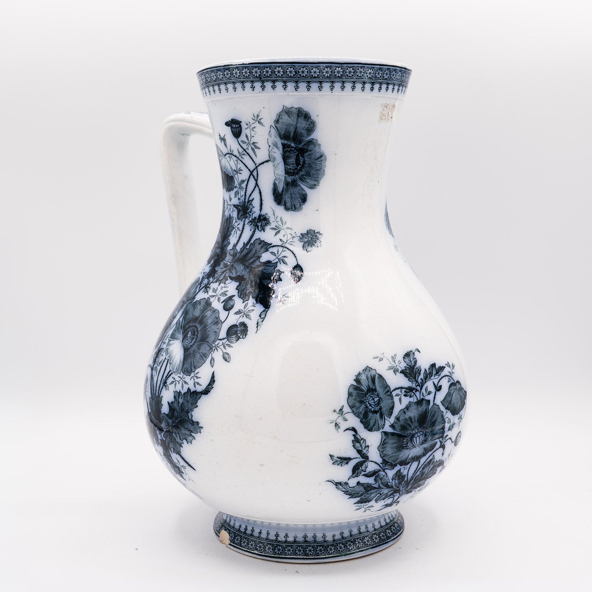 Large Blue Transferware Pitcher - Villeroy & Boch - 1900s - Pitcher & Jugs - The Vintage Tales