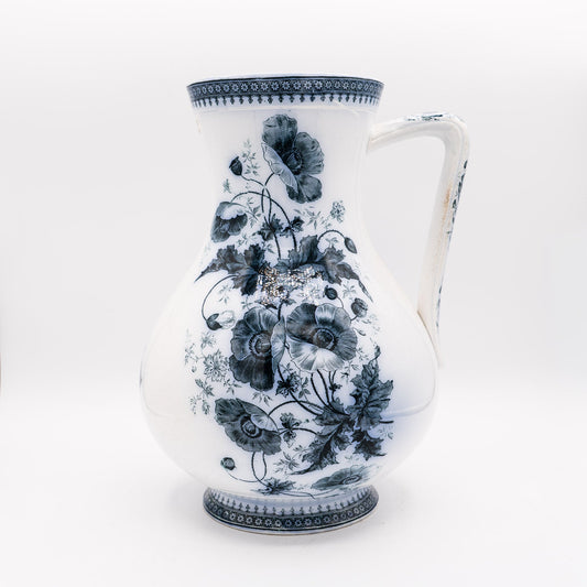 Large Blue Transferware Pitcher - Villeroy & Boch - 1900s - Pitcher & Jugs - The Vintage Tales