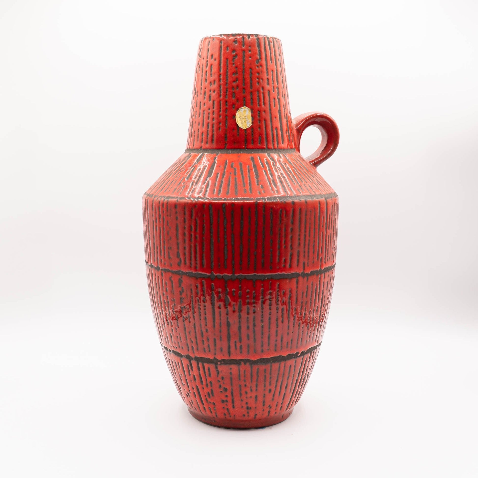 Large Mid - Century Red Floor Vase - Scheurich "WEST Keramik" - Form 279 - 38 - 1960s - Floor Vase - The Vintage Tales