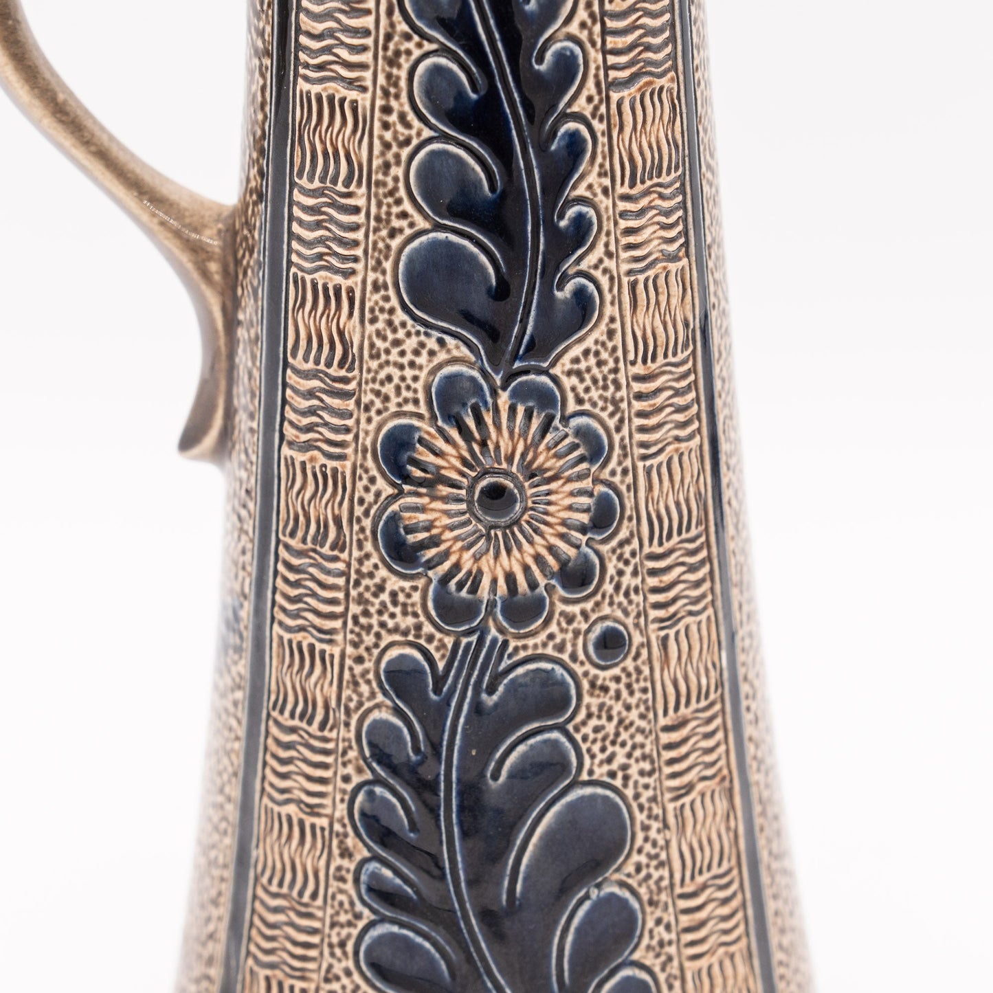 Mid - Century Salt - Glazed Bierstein with Pewter Lid - Marzy Remy - 1960s - Pitcher & Jugs - The Vintage Tales