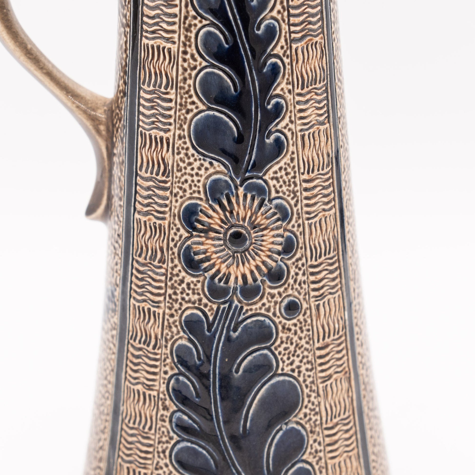 Mid - Century Salt - Glazed Bierstein with Pewter Lid - Marzy Remy - 1960s - Pitcher & Jugs - The Vintage Tales