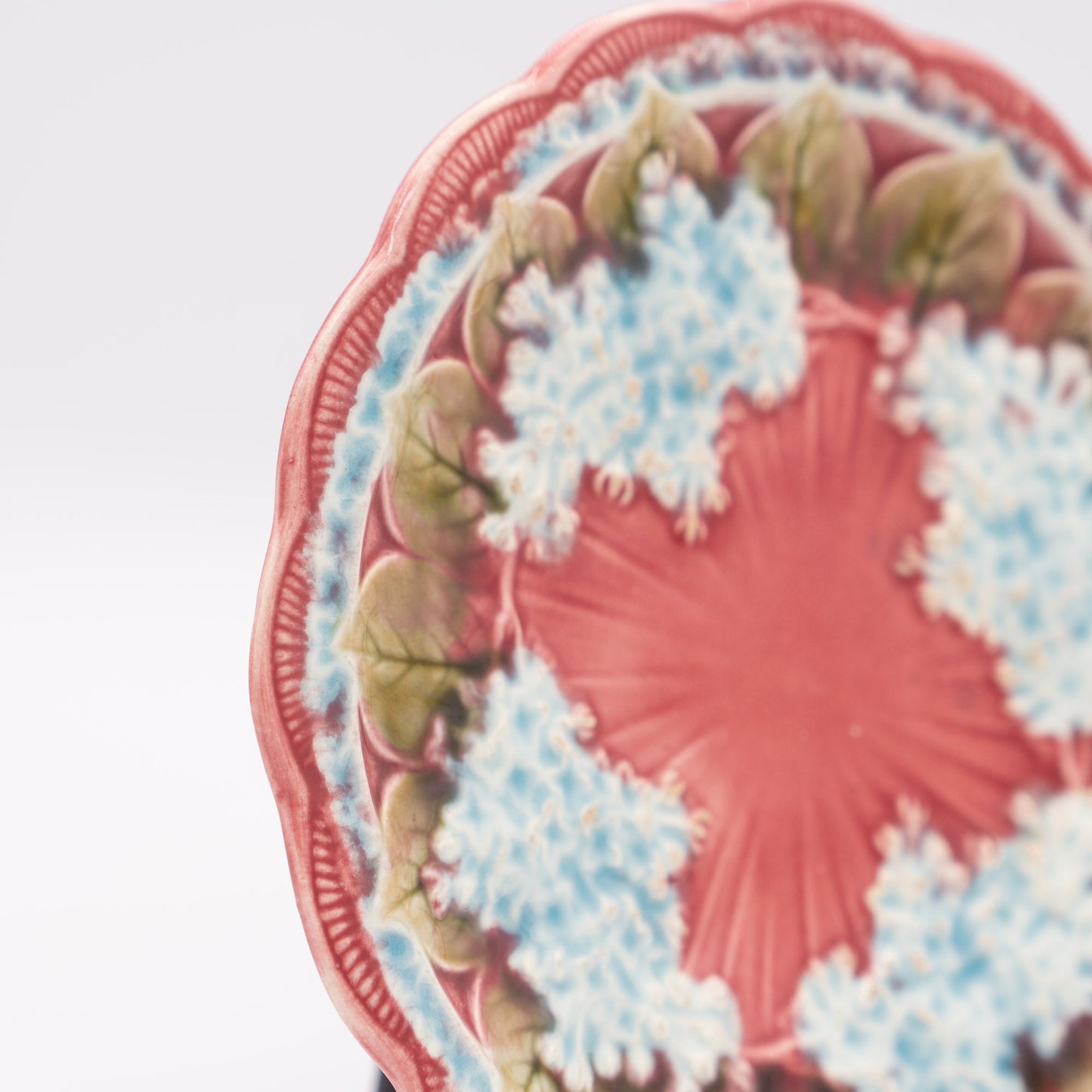 Pink Elderberry Majolica Plate - Villeroy & Boch Schramberg - 1900s - Accents & Collectibles - The Vintage Tales