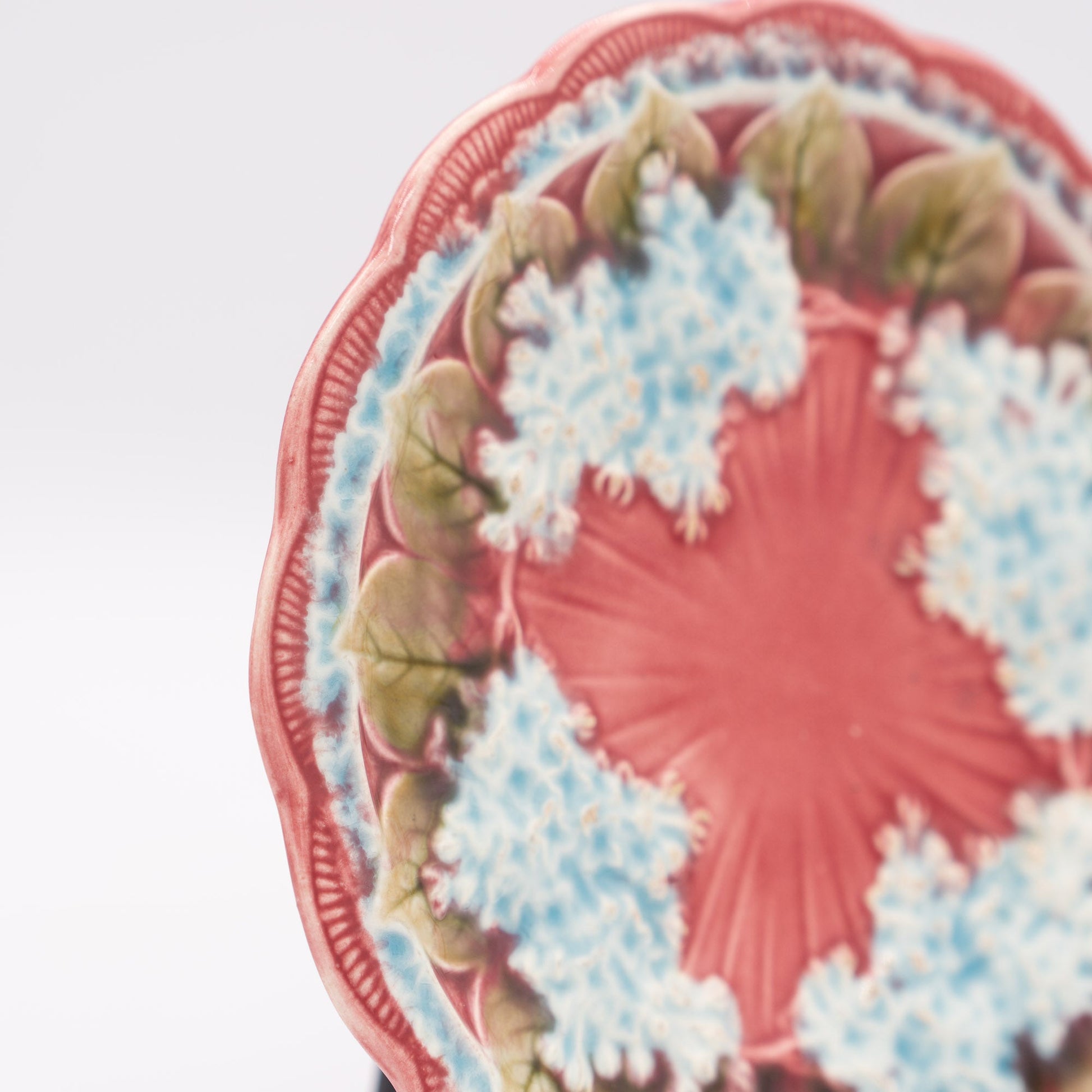 Pink Elderberry Majolica Plate - Villeroy & Boch Schramberg - 1900s - Accents & Collectibles - The Vintage Tales