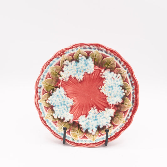 Pink Elderberry Majolica Plate - Villeroy & Boch Schramberg - 1900s - Accents & Collectibles - The Vintage Tales