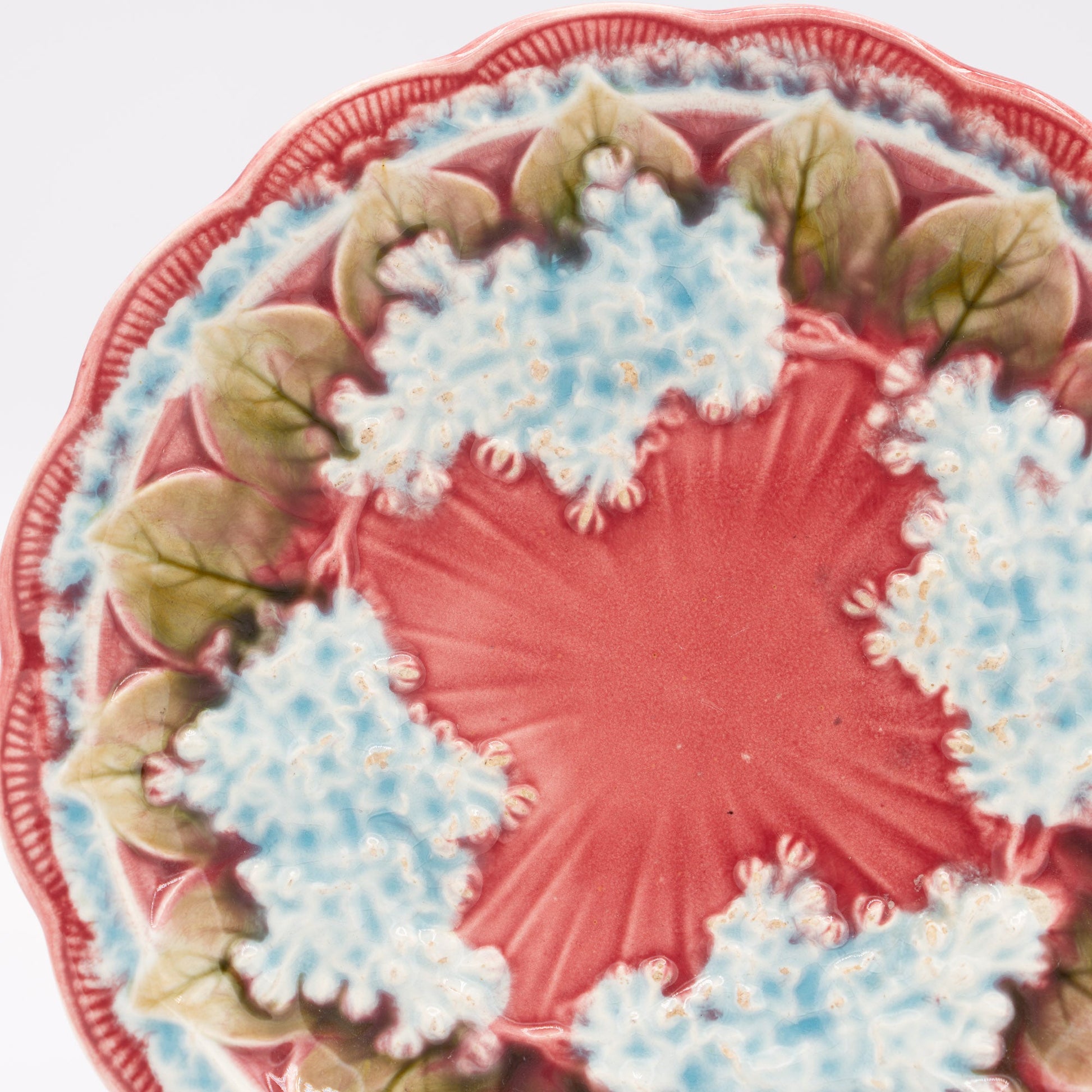 Pink Elderberry Majolica Plate - Villeroy & Boch Schramberg - 1900s - Accents & Collectibles - The Vintage Tales
