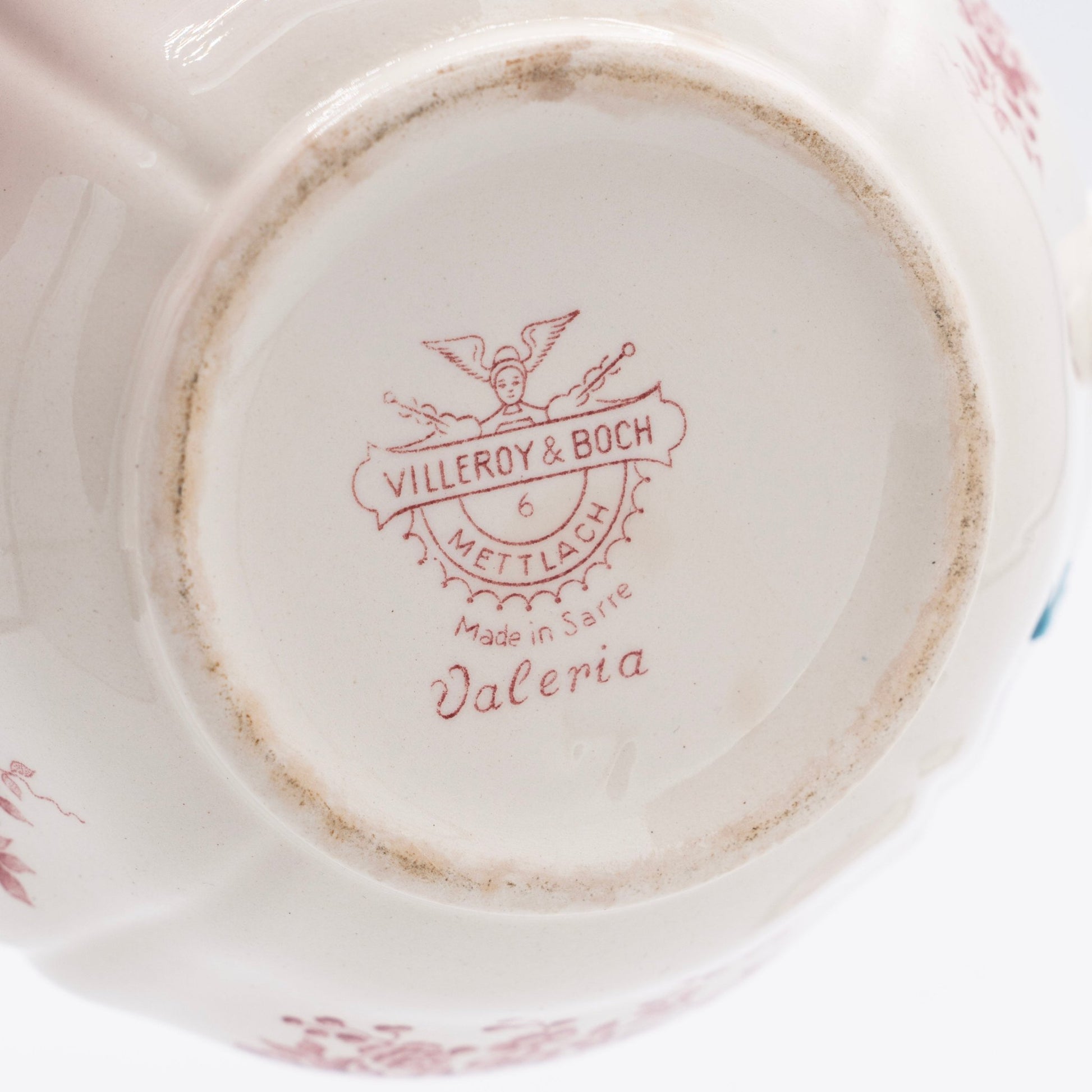 Pink Floral Transferware Sugar Bowl "Valeria" - Villeroy & Boch - 1920s - Sugar Bowl - The Vintage Tales