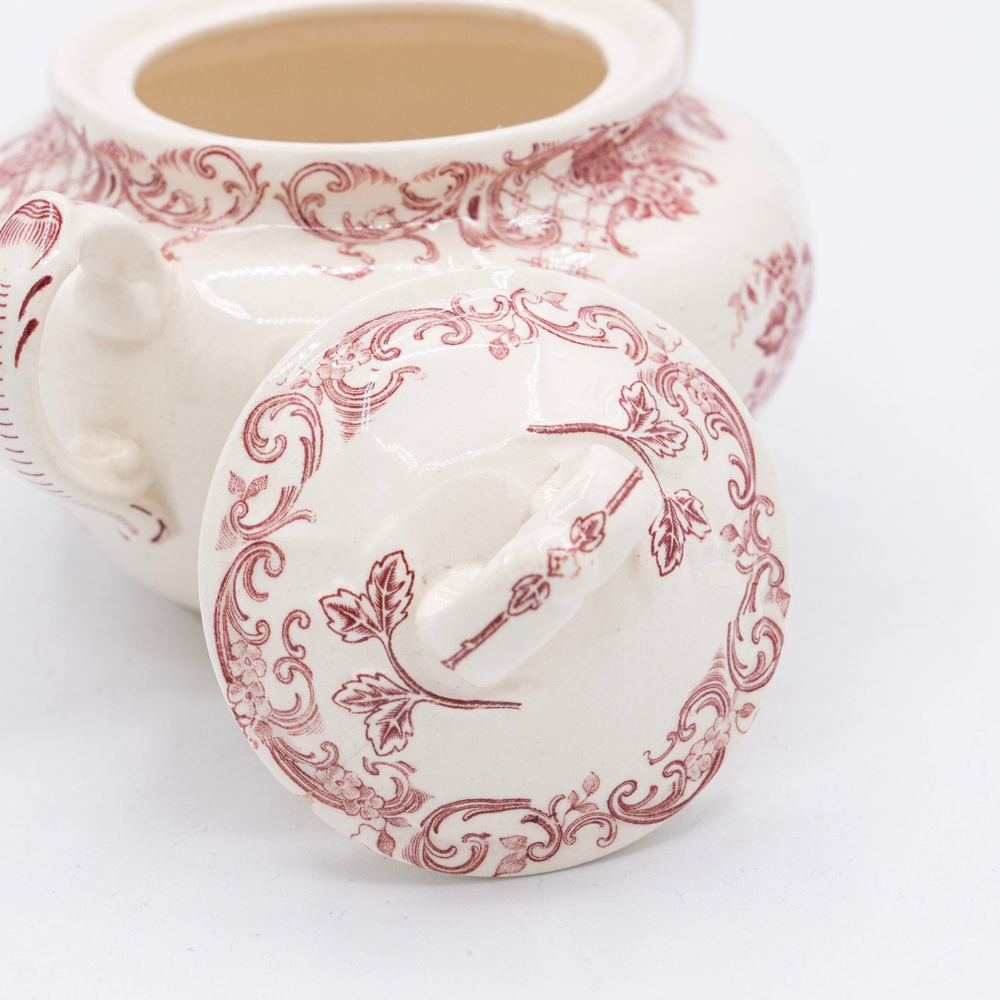 Pink Floral Transferware Sugar Bowl "Valeria" - Villeroy & Boch - 1920s - Sugar Bowl - The Vintage Tales
