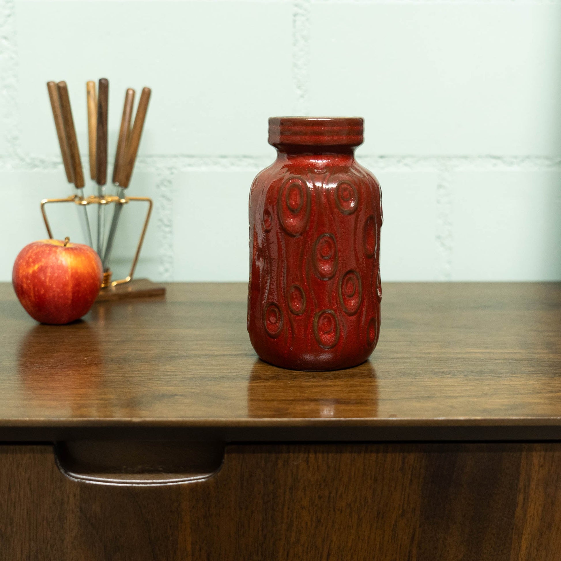 Red "Onion" or "Amsterdam" Vase - Scheurich - Form 285 - 15 - c1970s - Vase - The Vintage Tales