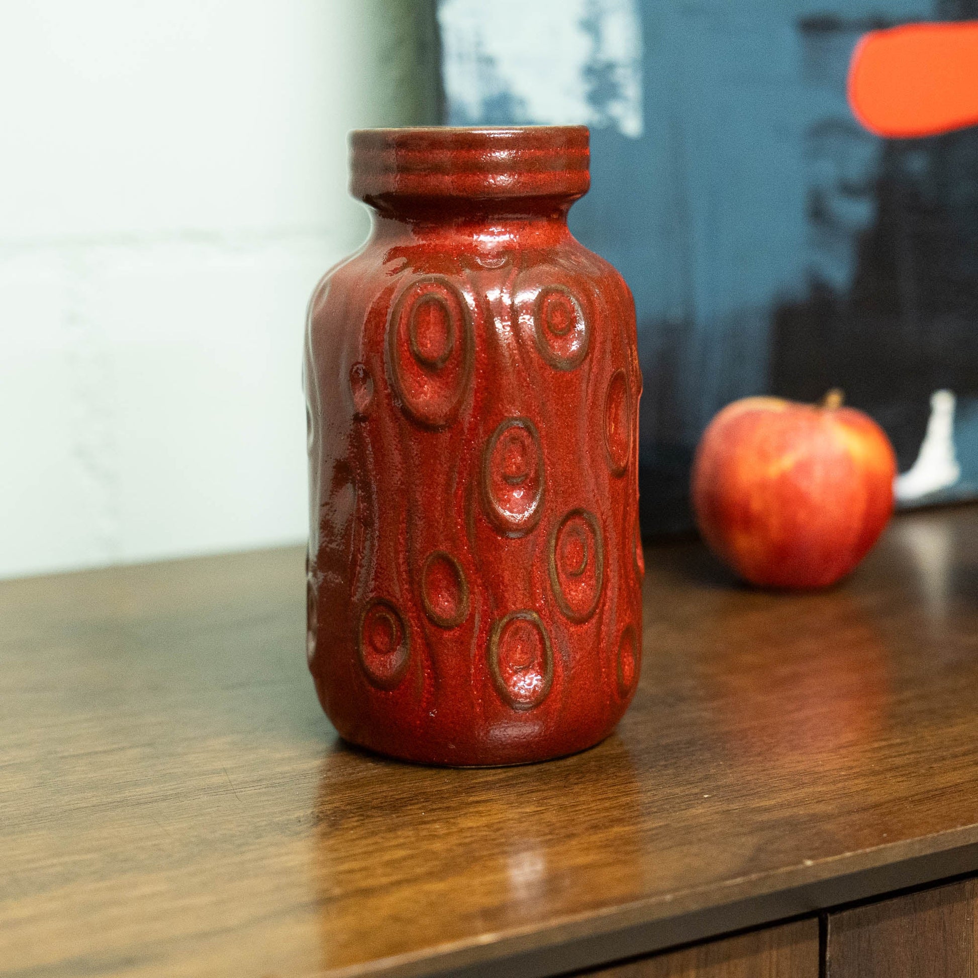 Red "Onion" or "Amsterdam" Vase - Scheurich - Form 285 - 15 - c1970s - Vase - The Vintage Tales