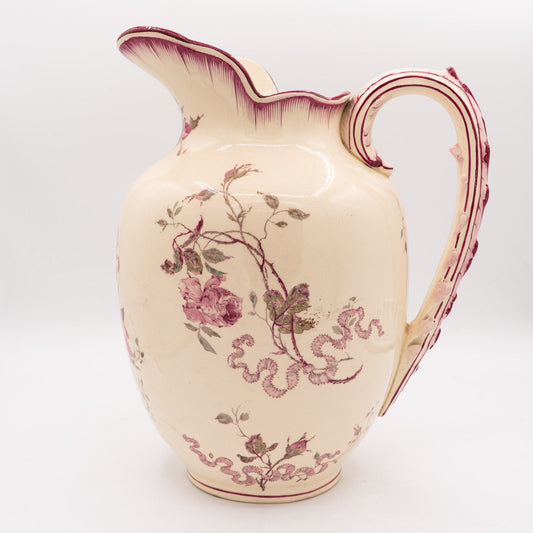 Sarreguemines “Versailles” Ewer – Utzschneider & Cie - 1900s - Pitcher & Jugs - The Vintage Tales