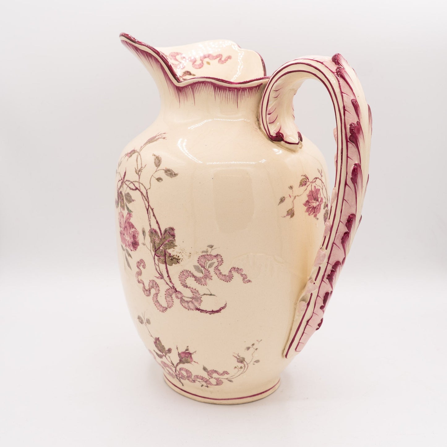 Sarreguemines “Versailles” Ewer – Utzschneider & Cie - 1900s - Pitcher & Jugs - The Vintage Tales