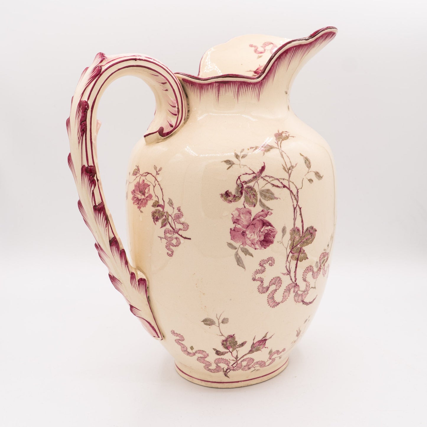 Sarreguemines “Versailles” Ewer – Utzschneider & Cie - 1900s - Pitcher & Jugs - The Vintage Tales