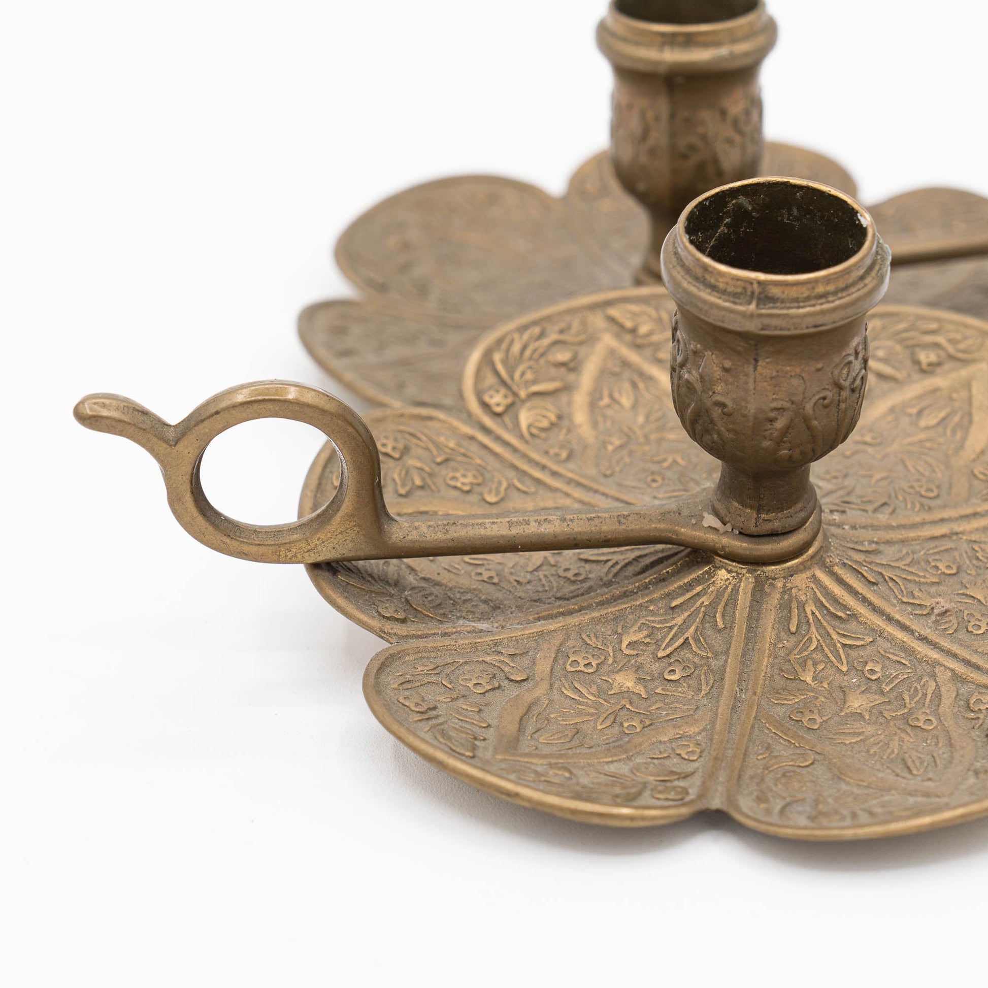 Set of Two Brass Candleholders - Italy - Early 20th Century - candle holder - The Vintage Tales