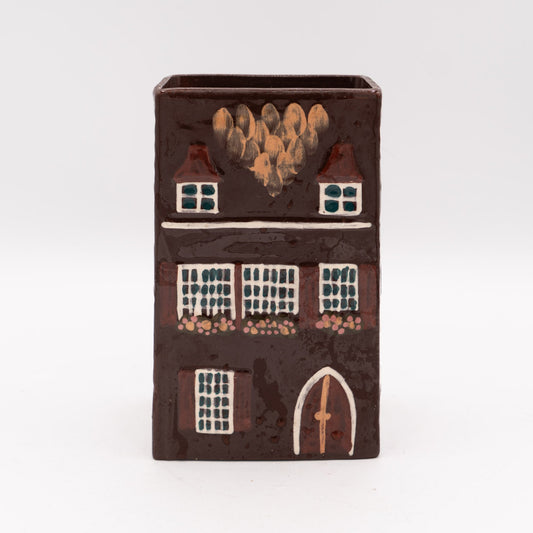 Swiss Mid - Century Vase – Rectangular “Swiss Farmhouse” Handarbeit – Burkart Keramik - Vase - The Vintage Tales