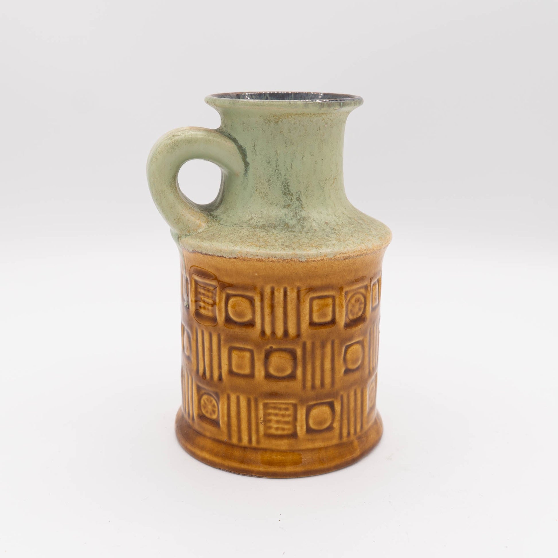 Vase 61 - 17 - Green and Light Brown - Bay Keramic - c1970s - Vase - The Vintage Tales