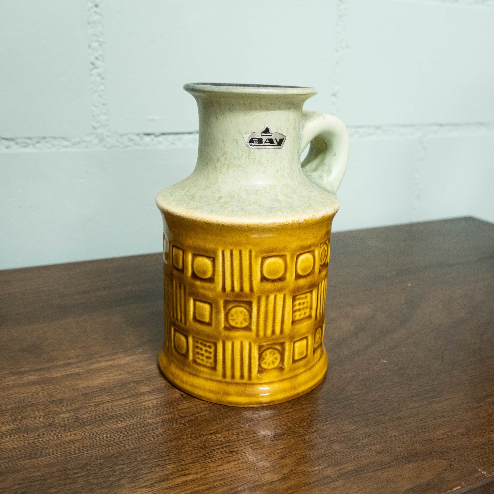 Vase 61 - 17 - Green and Light Brown - Bay Keramic - c1970s - Vase - The Vintage Tales