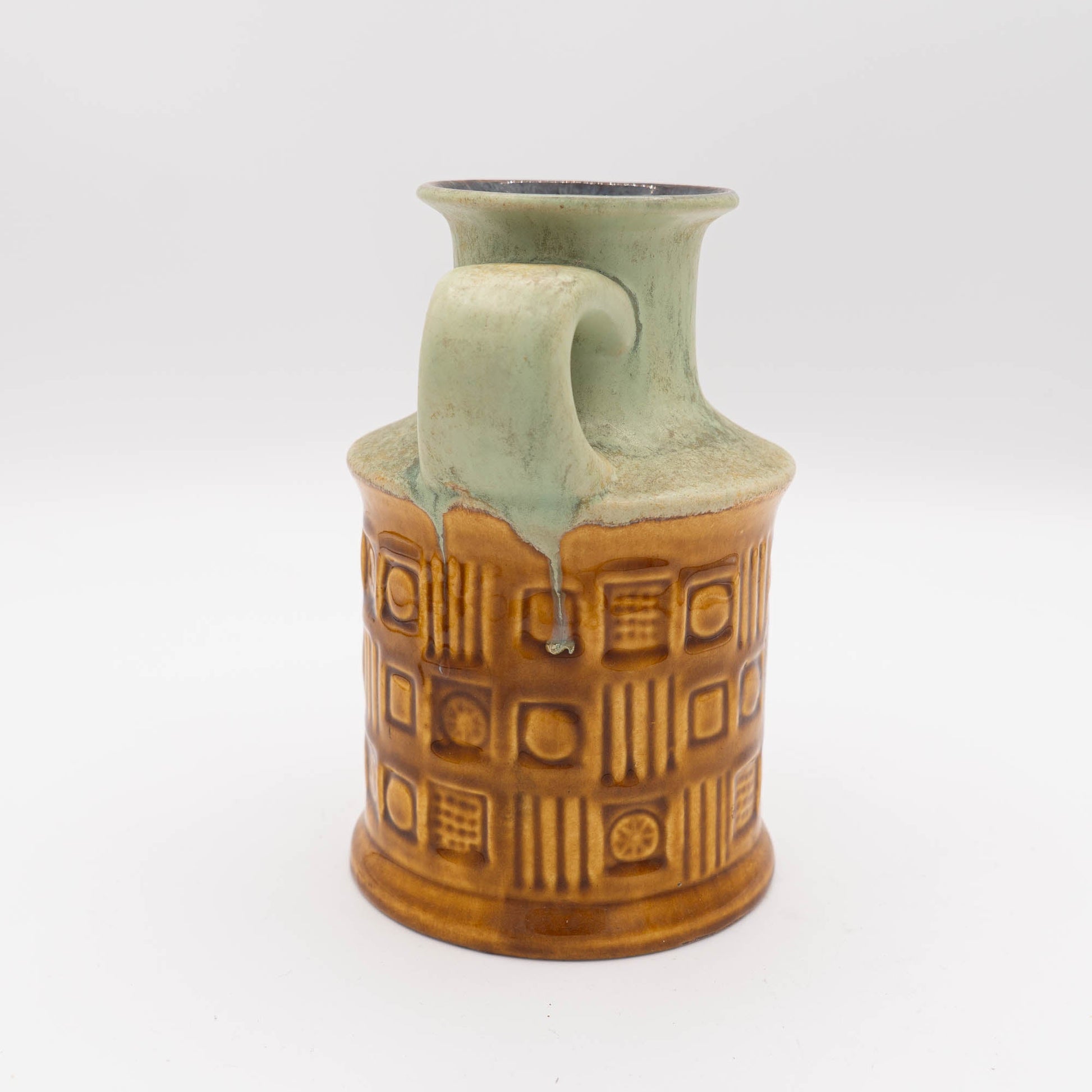 Vase 61 - 17 - Green and Light Brown - Bay Keramic - c1970s - Vase - The Vintage Tales