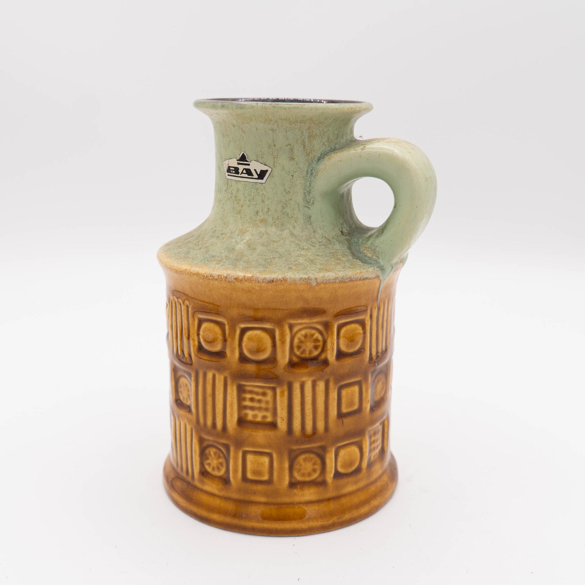 Vase 61 - 17 - Green and Light Brown - Bay Keramic - c1970s - Vase - The Vintage Tales