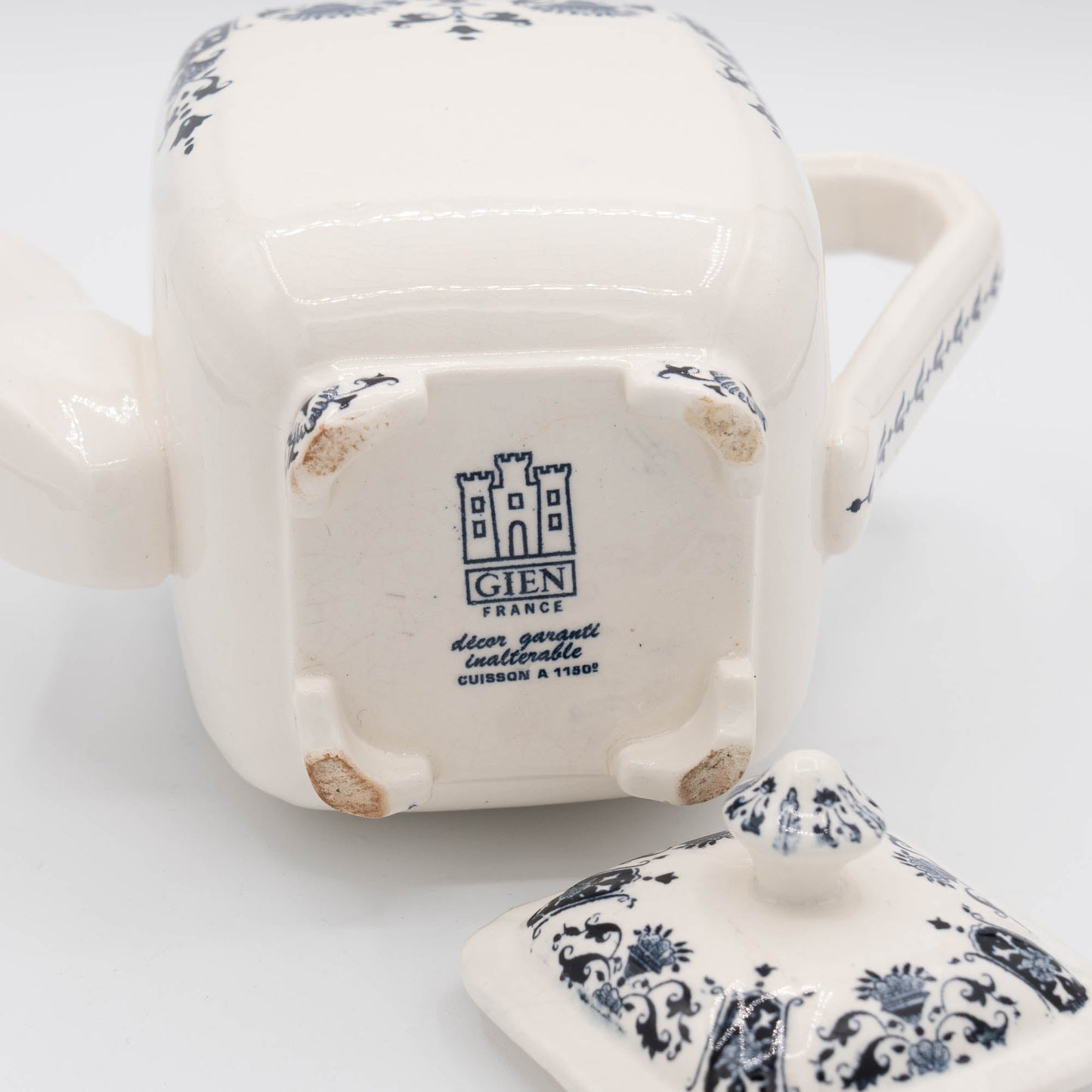 Vintage Blue & White Coffee Pot - A 1150 - Gien - c1970s - Coffee Pot - The Vintage Tales
