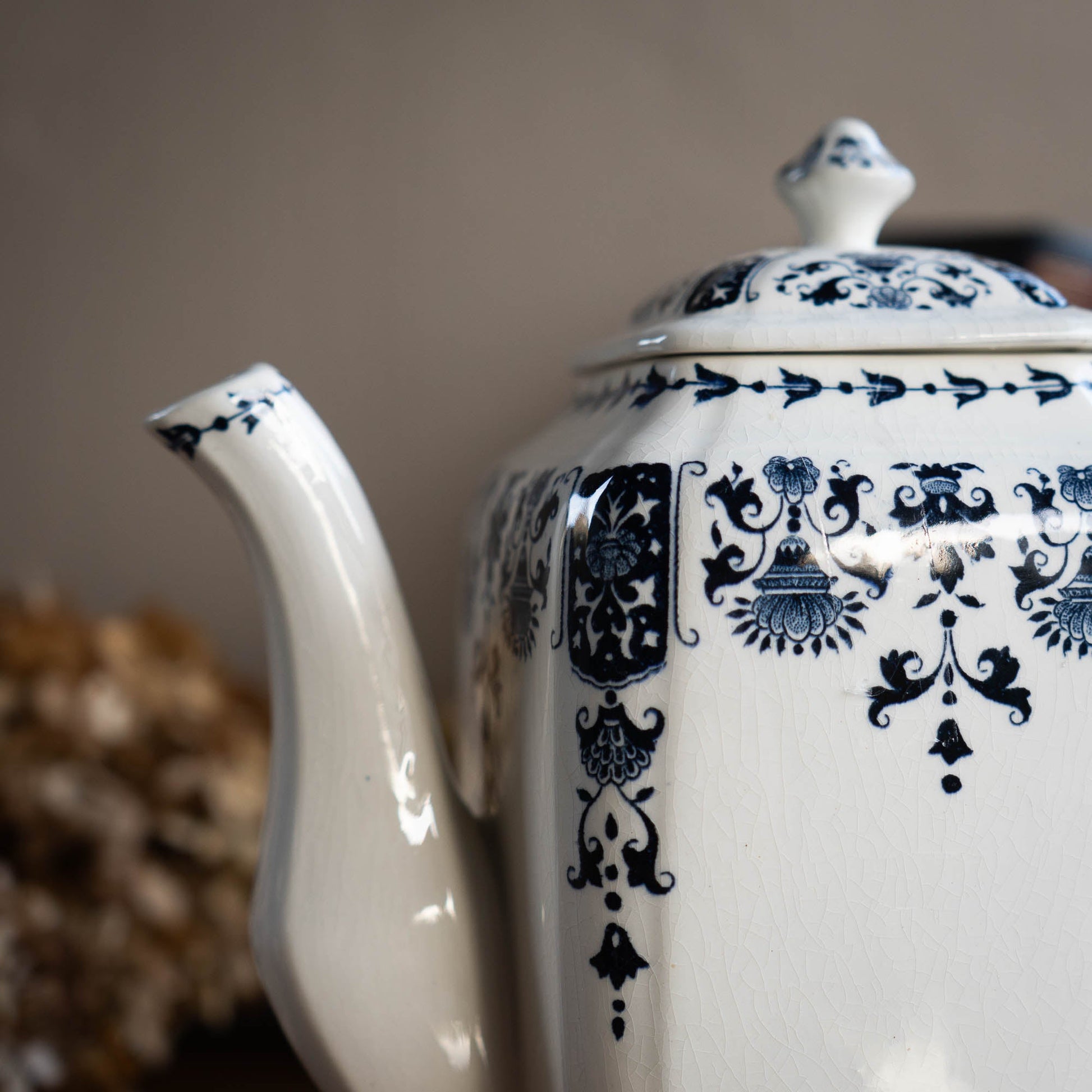 Vintage Blue & White Coffee Pot - A 1150 - Gien - c1970s - Coffee Pot - The Vintage Tales