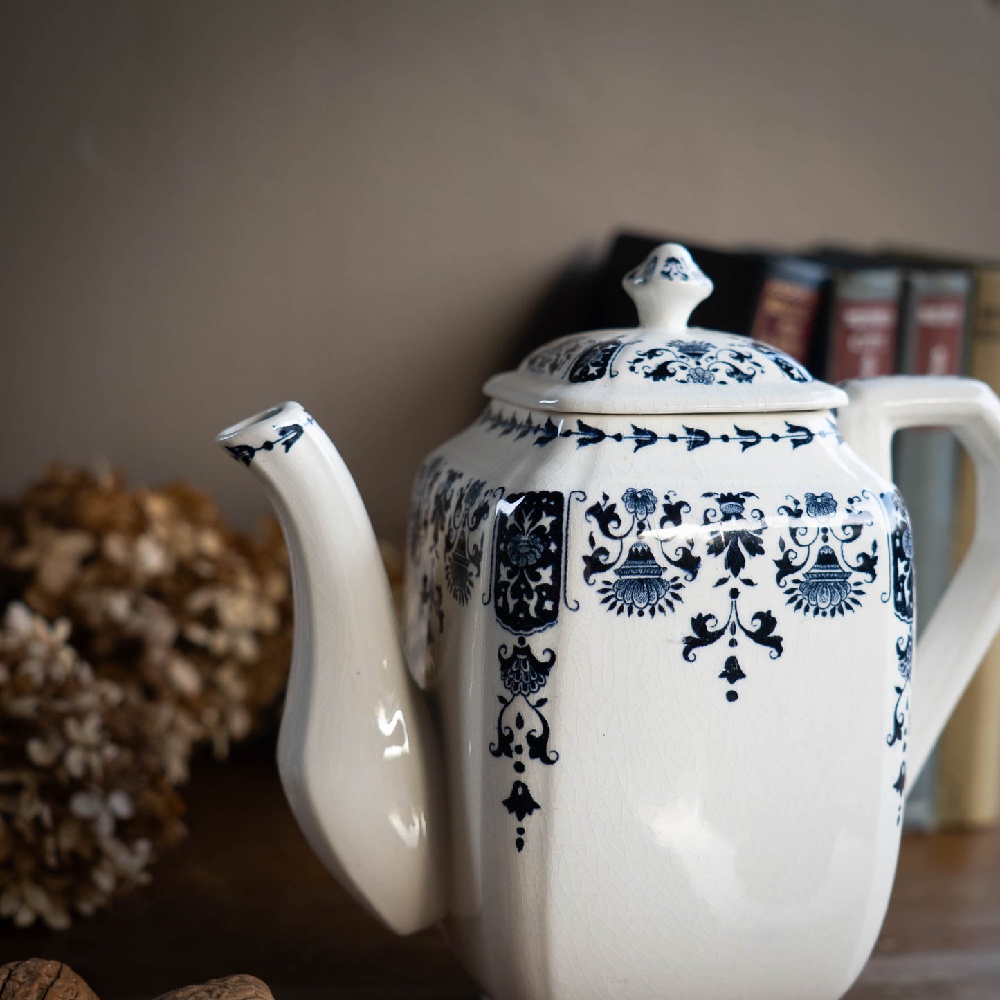 Vintage Blue & White Coffee Pot - A 1150 - Gien - c1970s - Coffee Pot - The Vintage Tales