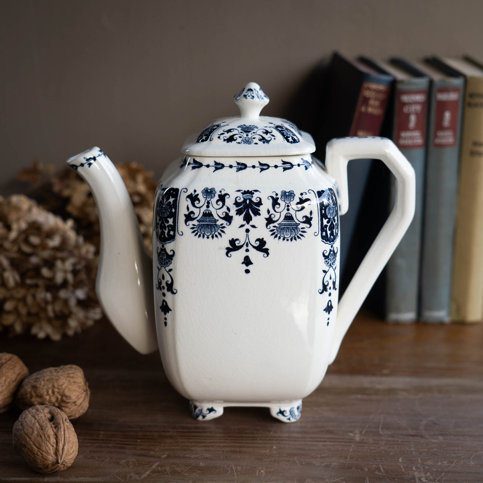 Vintage Blue & White Coffee Pot - A 1150 - Gien - c1970s - Coffee Pot - The Vintage Tales