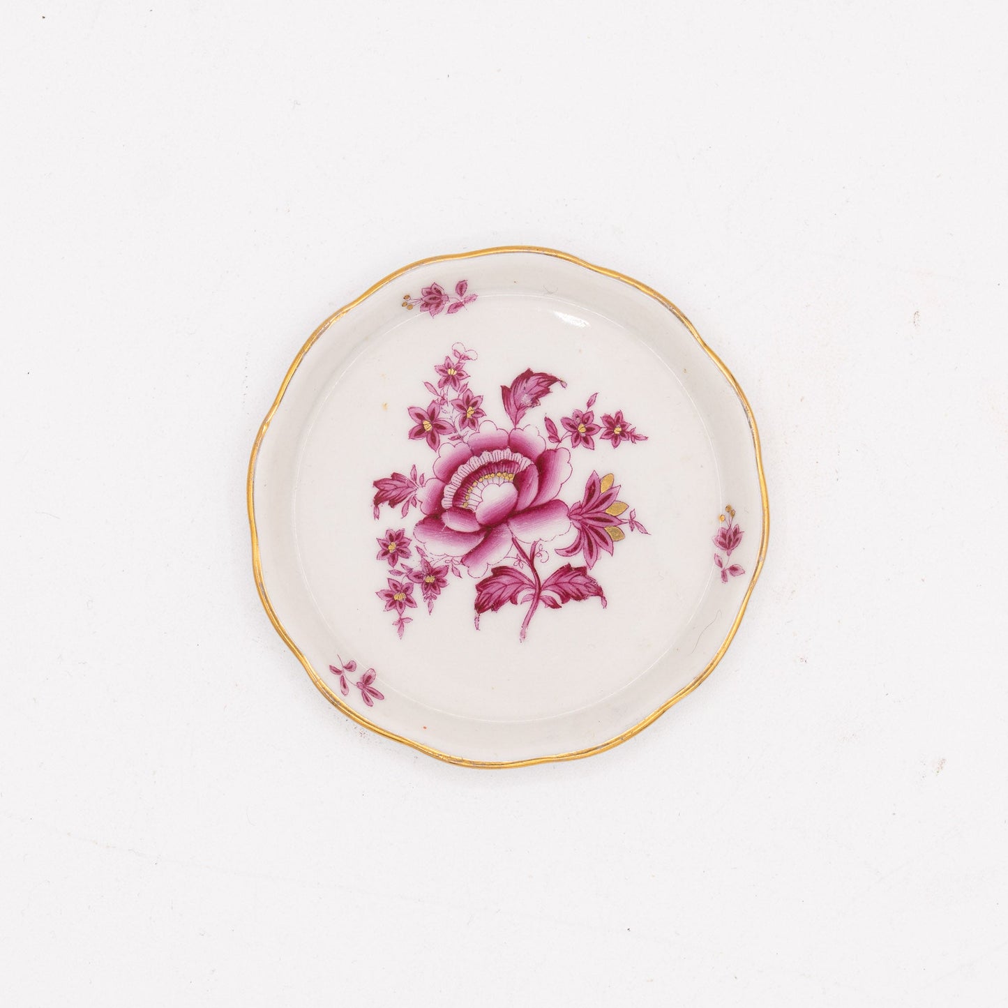 Vintage “Pink Apponyi” Round Pin/Trinket Dish – Herend, Hungary - Accents & Collectibles - The Vintage Tales