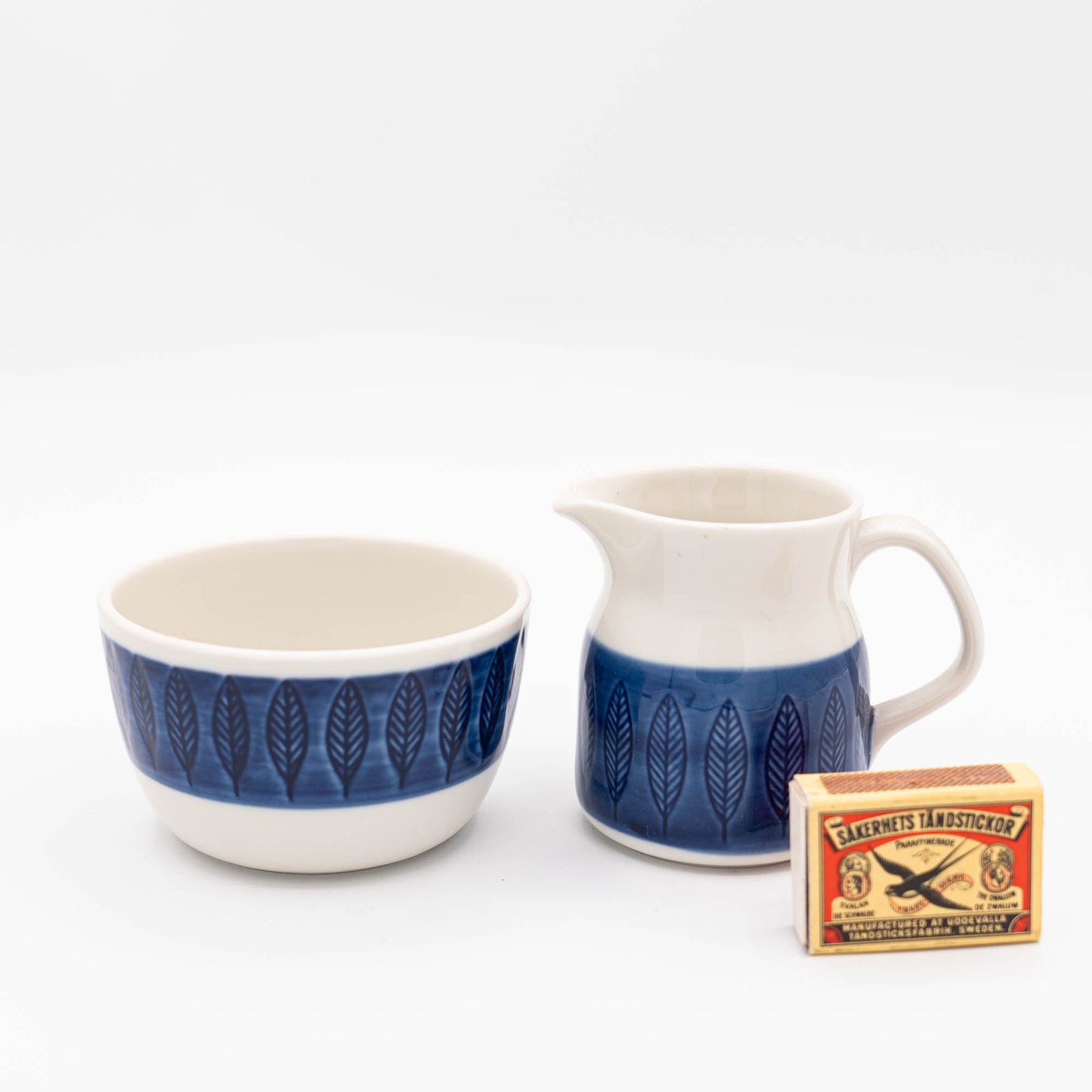 Vintage Sugar Bowl & Creamer Set - Koka Blå - Rörstrand - c1950s - Sugar&Cream - The Vintage Tales