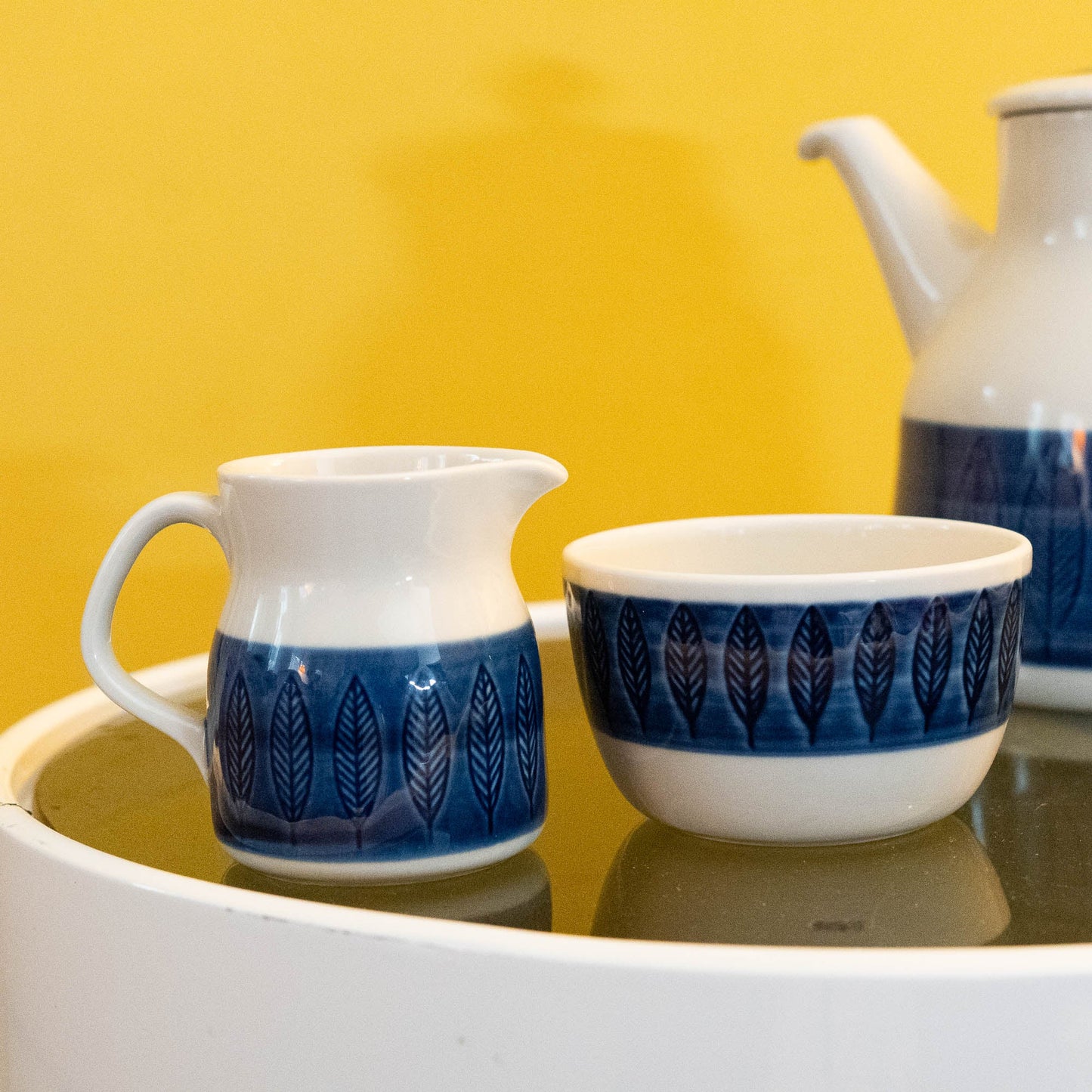 Vintage Sugar Bowl & Creamer Set - Koka Blå - Rörstrand - c1950s - Sugar&Cream - The Vintage Tales