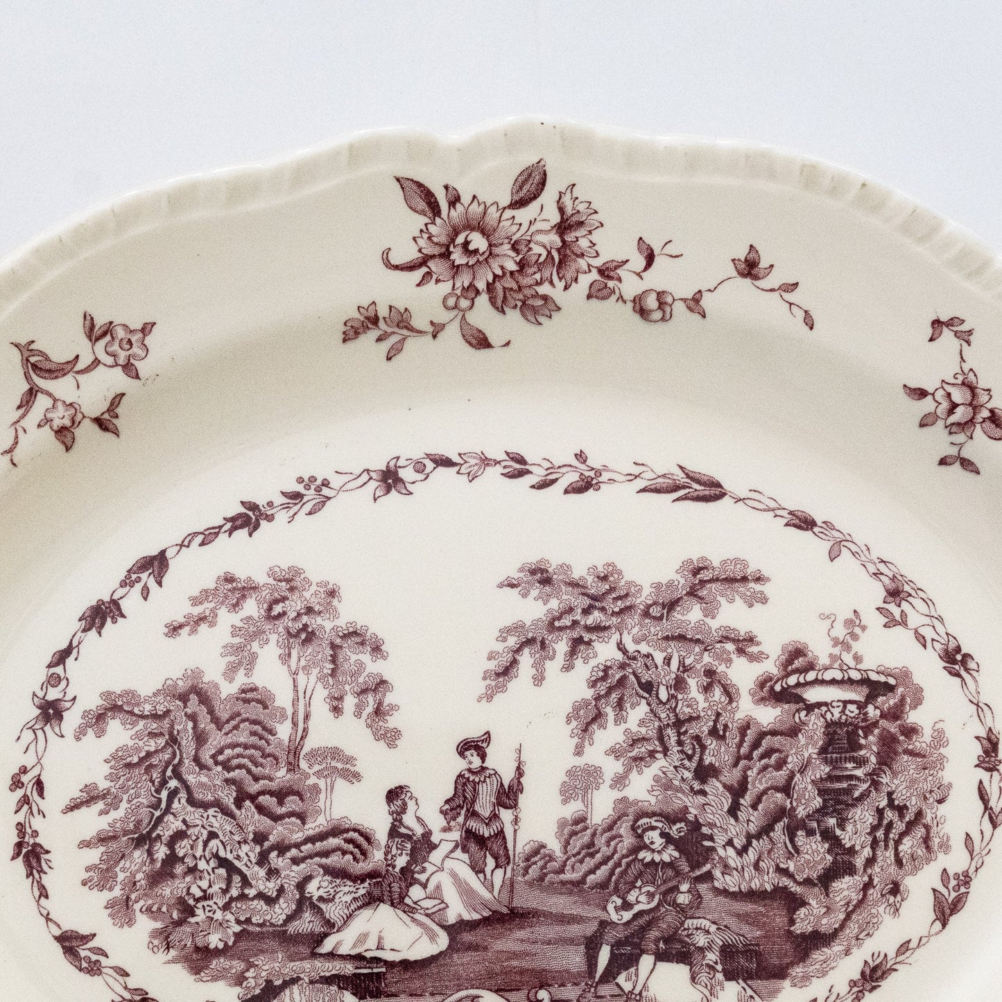 Vintage “Watteau” Oval Serving Platter - Purple/Mulberry Transferware - Mason's - 1950s - Serving Plate - The Vintage Tales