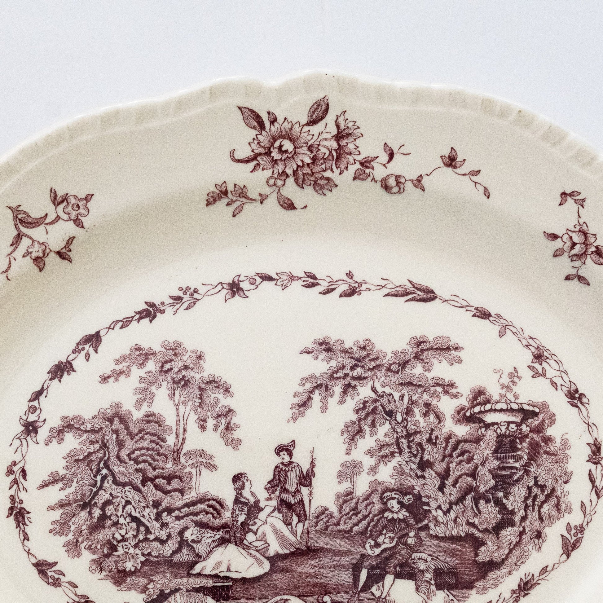 Vintage “Watteau” Oval Serving Platter - Purple/Mulberry Transferware - Mason's - 1950s - Serving Plate - The Vintage Tales