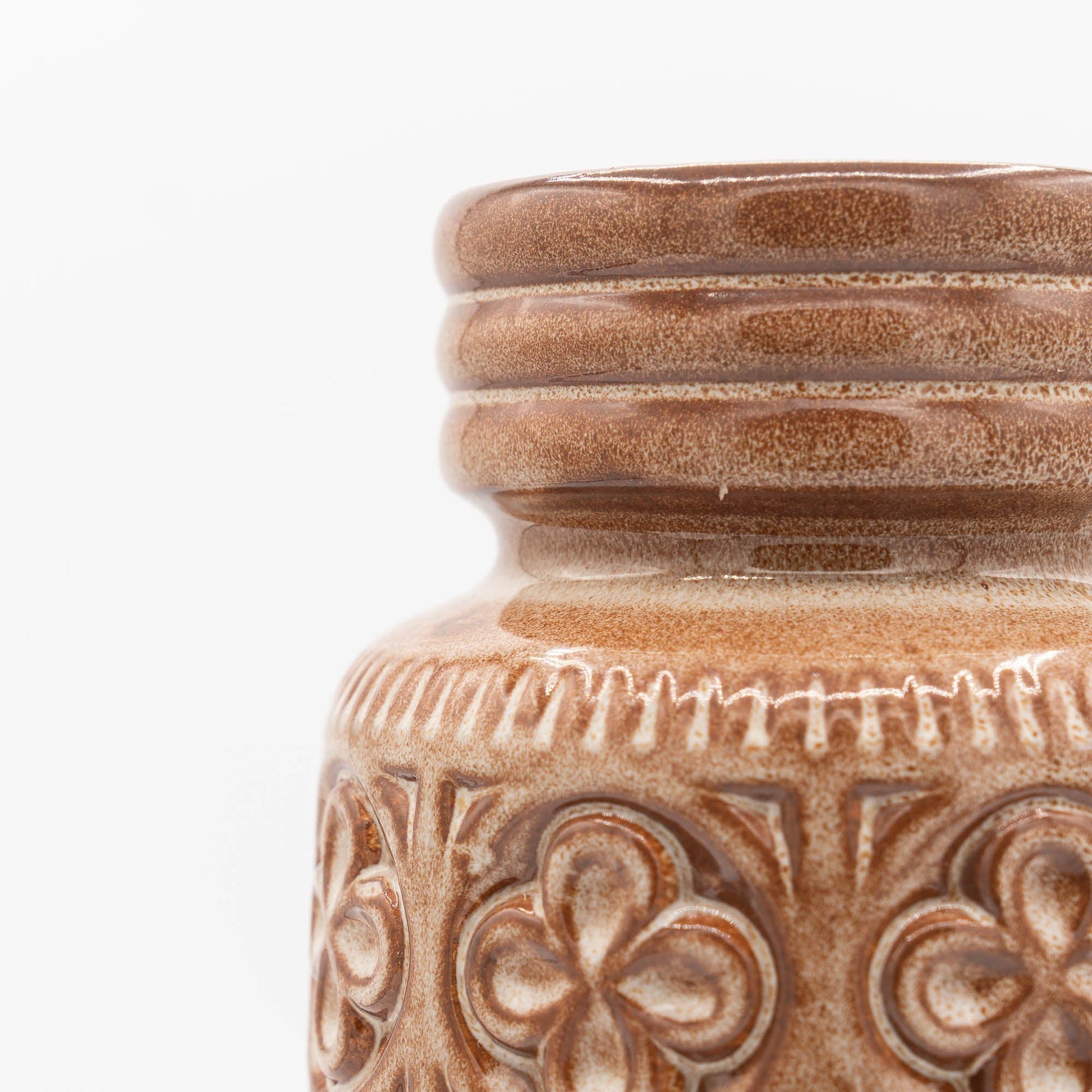 W. German Pottery Vase in Light Brown "Foligno" Decor - Form 289 - 27 - Scheurich - c1970s - Vase - The Vintage Tales
