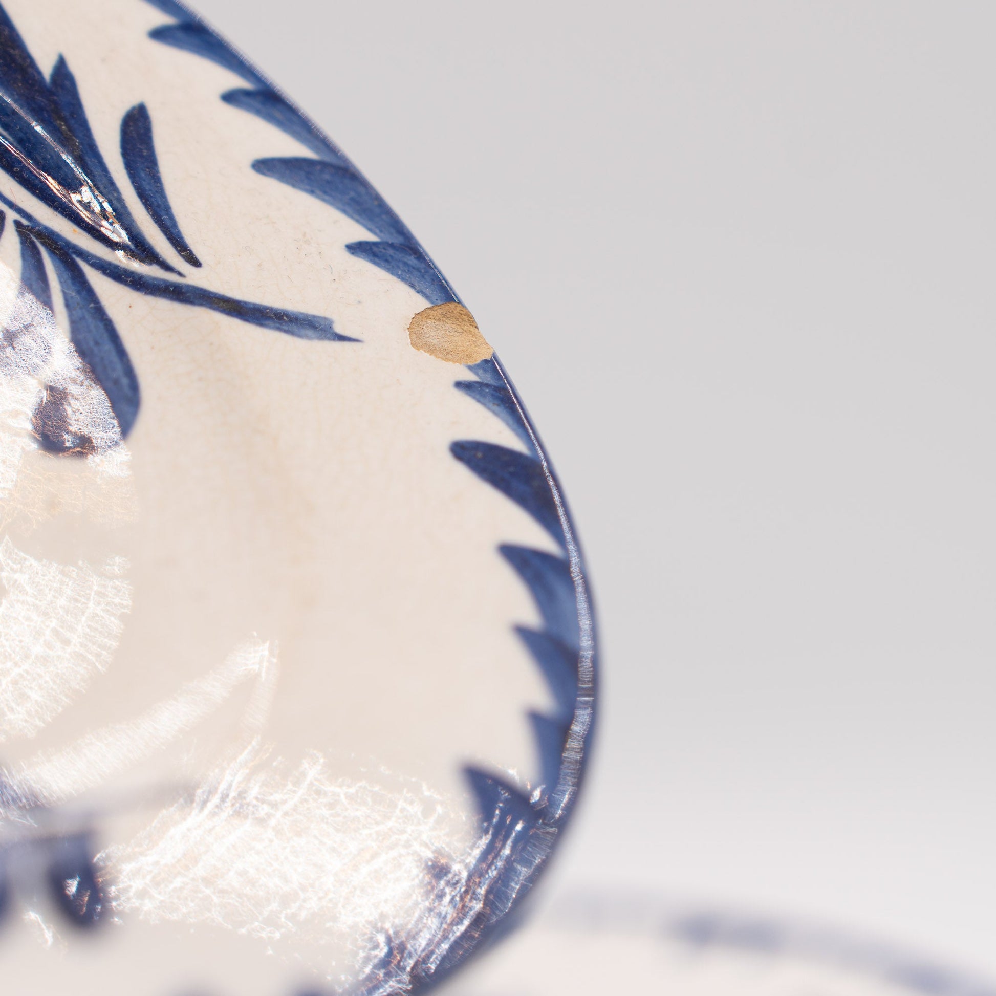“Yette” Blue & White Plates - Set of 5 - Sarreguemines - 1930s–40s - Cake Plate - The Vintage Tales