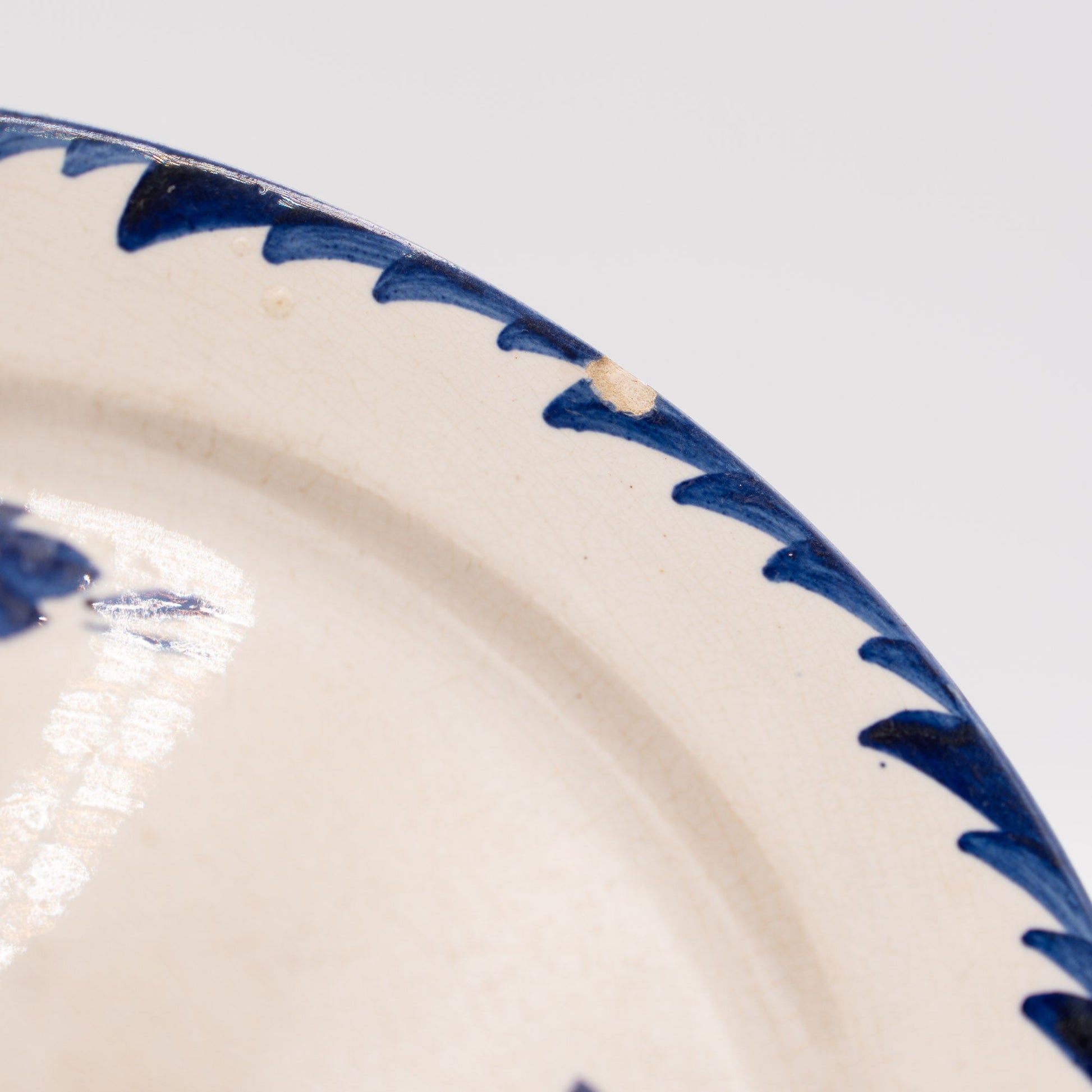 “Yette” Blue & White Plates - Set of 5 - Sarreguemines - 1930s–40s - Cake Plate - The Vintage Tales